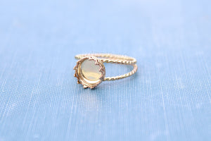 Gold Double Rope Band 8mm Crown Bezel Ring blank, Gold Round Cabochon Setting, jewelry supply, build your ring, wholesale jewelry, diy ring