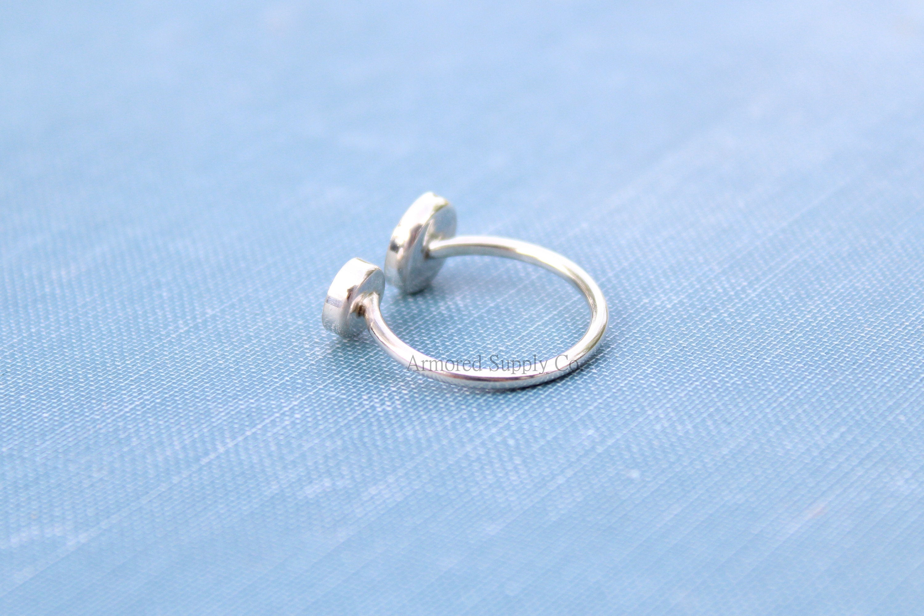 Silver Open Adjustable Bezel Cup Ring blank, Round Cabochon, Breast Milk DIY jewelry supplies, build your own ring, wholesale jewelry