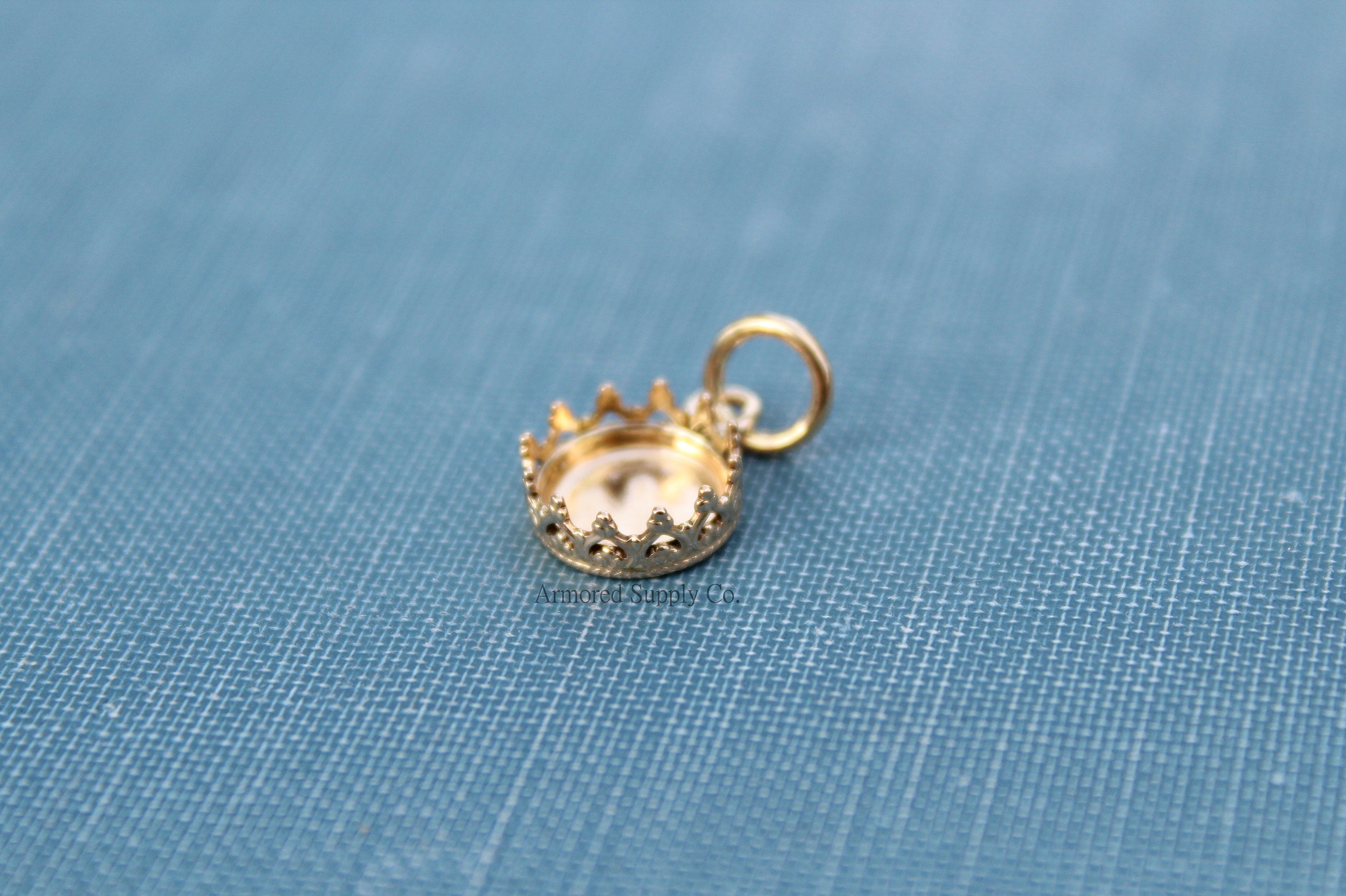 Gold Filled Crown Bezel Pendant Blank, Gold Setting, Mounting, Wholesale Blanks, DIY Gold Pendant, Gold Pendant Blanks, Jewelry Supplies