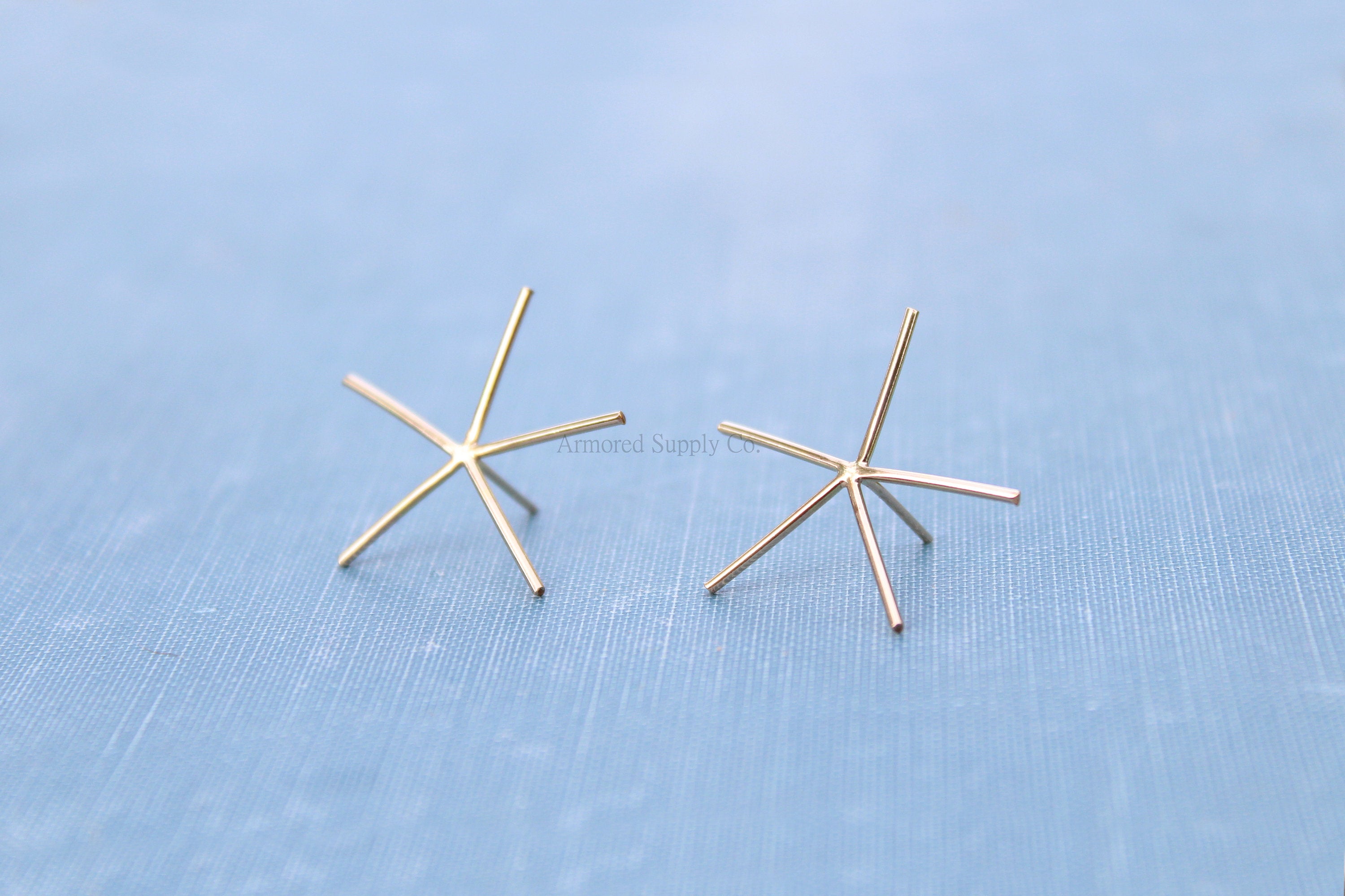 Gold Claw Prong Raw Stone Stud Earring Blanks, 5 Prong Setting, Wholesale Blanks, Gold Raw Stones, DIY Jewelry, Blanks, Jewelry Supplies