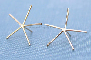 Gold Claw Prong Raw Stone Stud Earring Blanks, 5 Prong Setting, Wholesale Blanks, Gold Raw Stones, DIY Jewelry, Blanks, Jewelry Supplies