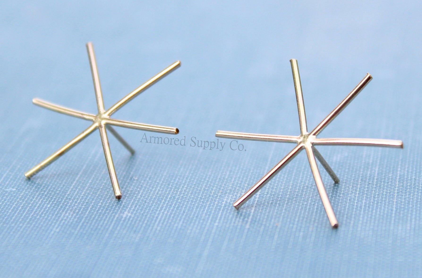 Gold Claw Prong Raw Stone Stud Earring Blanks, 6 Prong Setting, Wholesale Blanks, Gold Raw Stones, DIY Jewelry, Blanks, Jewelry Supplies