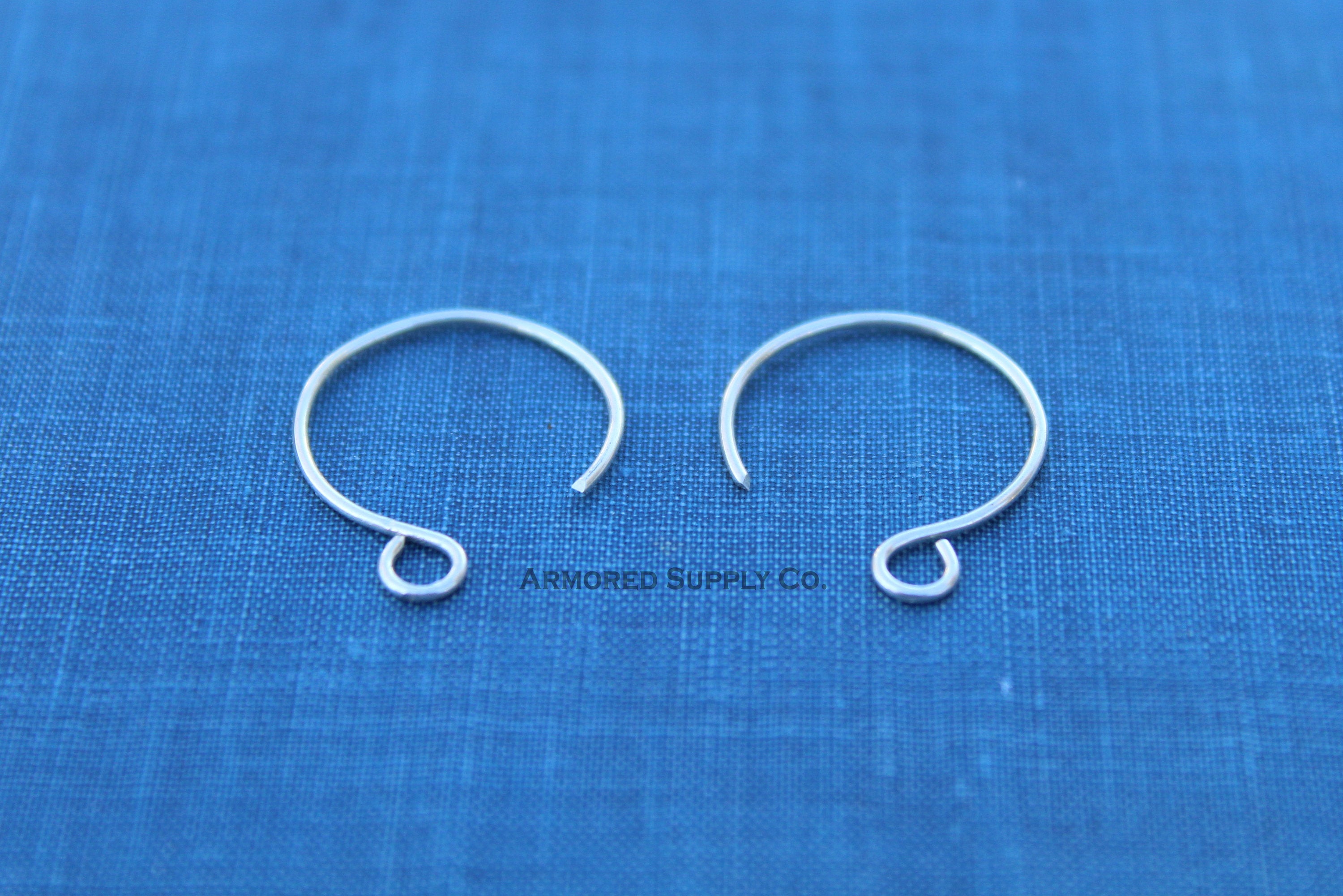 Round Ear Wires Front Facing Loop, Silver or Gold Earrings, Earring Disc, Wholesale Blanks, Disk Earrings, DIY Jewelry, Jewelry Supplies