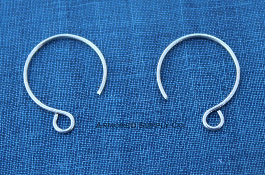 Round Ear Wires Front Facing Loop, Silver or Gold Earrings, Earring Disc, Wholesale Blanks, Disk Earrings, DIY Jewelry, Jewelry Supplies