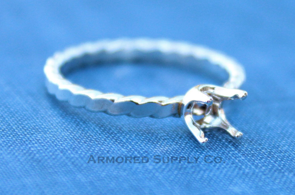 5mm Faceted Bezel Scalloped Ring blank, Faceted Stone Ring, Setting Ring, DIY jewelry supplies, build your ring, wholesale jewelry, diy ring