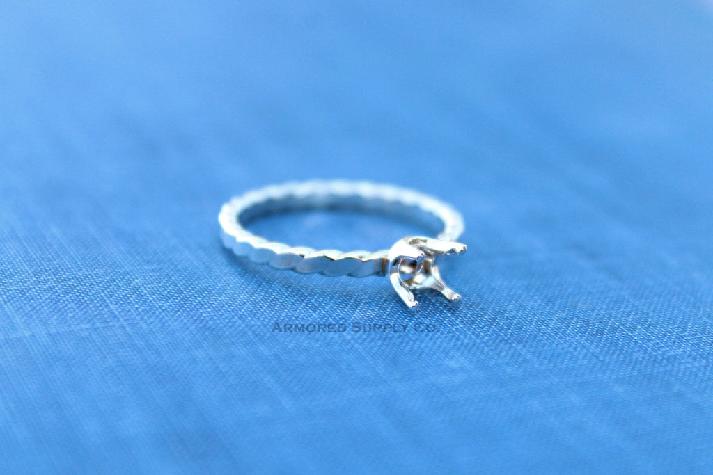 6mm Faceted Bezel Scalloped Ring blank, Faceted Stone Ring, Setting Ring, DIY jewelry supplies, build your ring, wholesale jewelry, diy ring