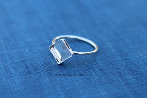 10mm Square Bezel Cup Ring blank, Square Cabochon, Cab Resin Glue Pad Breast Milk, DIY jewelry supply, build your ring, wholesale jewelry