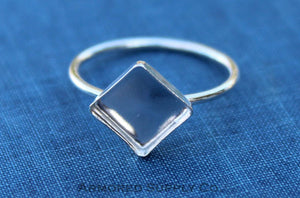 10mm Square Bezel Cup Ring blank, Square Cabochon, Cab Resin Glue Pad Breast Milk, DIY jewelry supply, build your ring, wholesale jewelry