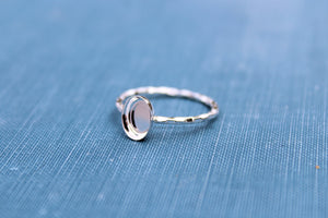 Silver Checkered Bezel Cup Ring blank, Oval Cabochon, Cab Resin Pad Breast Milk, DIY jewelry supplies, build your ring, wholesale jewelry
