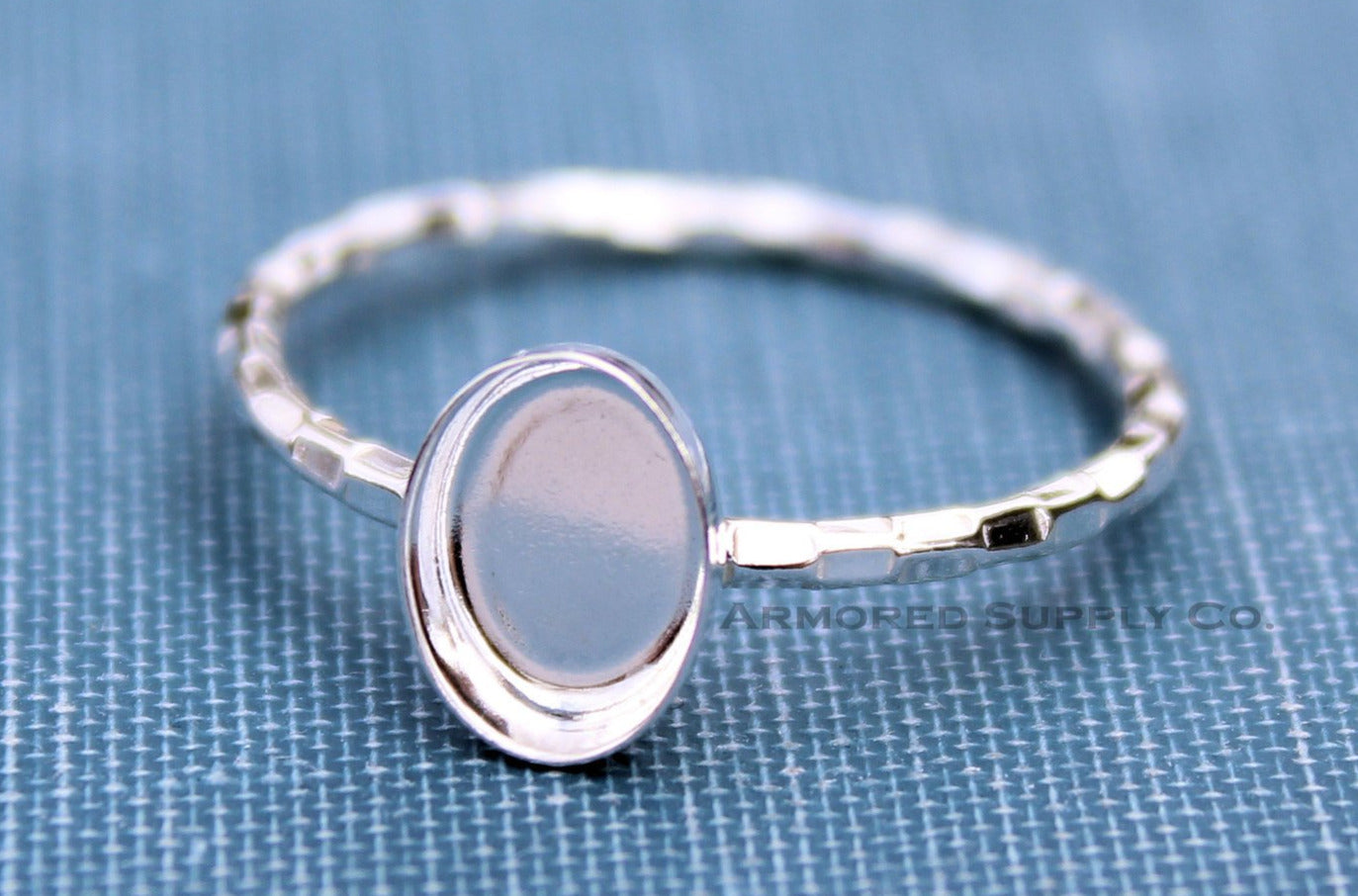 Silver Checkered Bezel Cup Ring blank, Oval Cabochon, Cab Resin Pad Breast Milk, DIY jewelry supplies, build your ring, wholesale jewelry