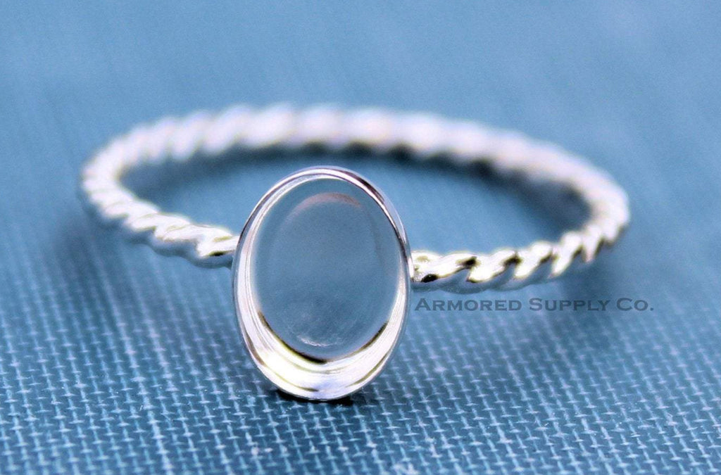 Silver Rope Oval Bezel Cup Ring blank, Oval Cabochon, Resin, Breast Milk, DIY jewelry supplies, build your ring, wholesale jewelry, diy ring