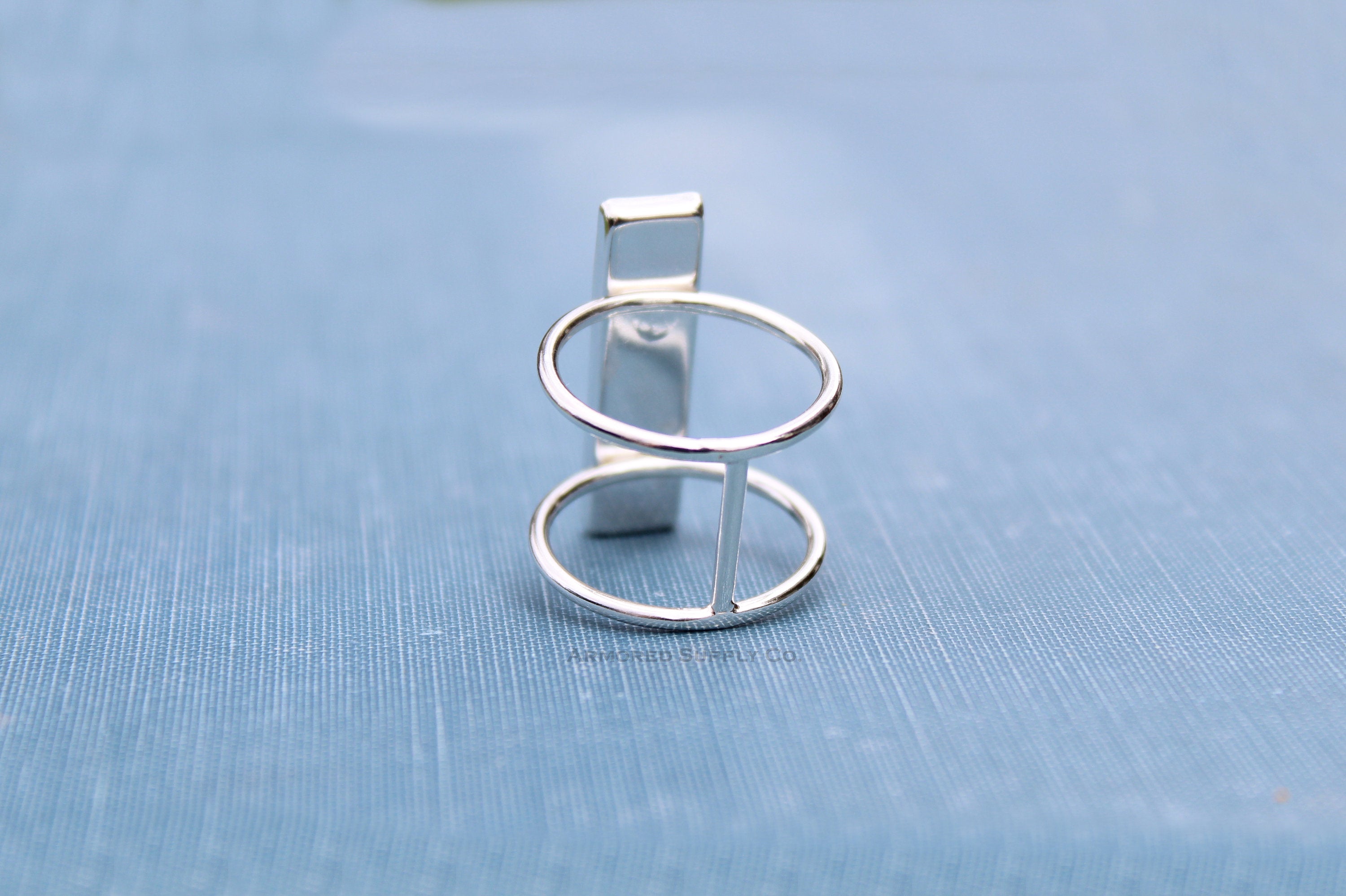 Silver Double Band Rectangle Bezel Cup Ring blank, Round Cabochon, Cab Resin Breast Milk, DIY jewelry supplies, wholesale jewelry, diy ring