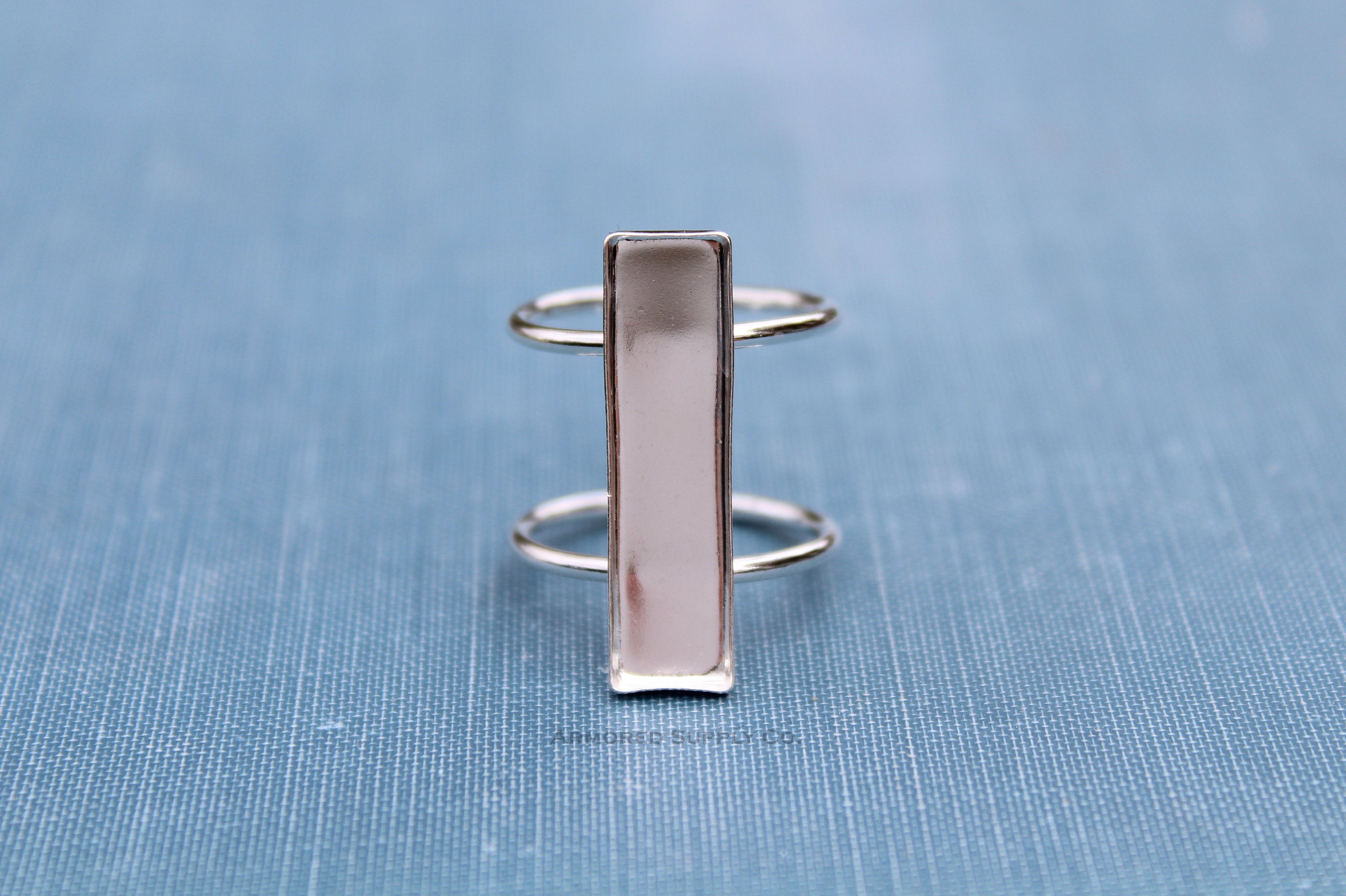 Silver Double Band Rectangle Bezel Cup Ring blank, Round Cabochon, Cab Resin Breast Milk, DIY jewelry supplies, wholesale jewelry, diy ring
