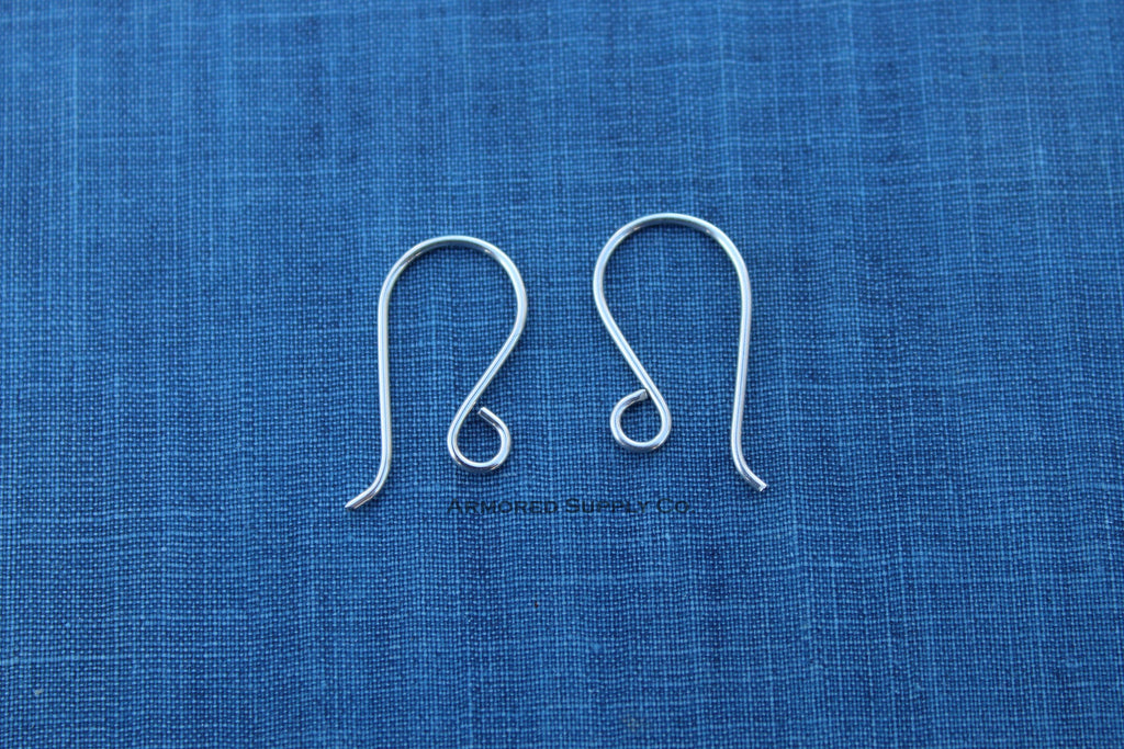 French Ear Wires Side Facing Loop, Silver or Gold Earrings, Earring Disc, Wholesale Blanks, Disk Earrings, DIY Jewelry, Jewelry Supplies