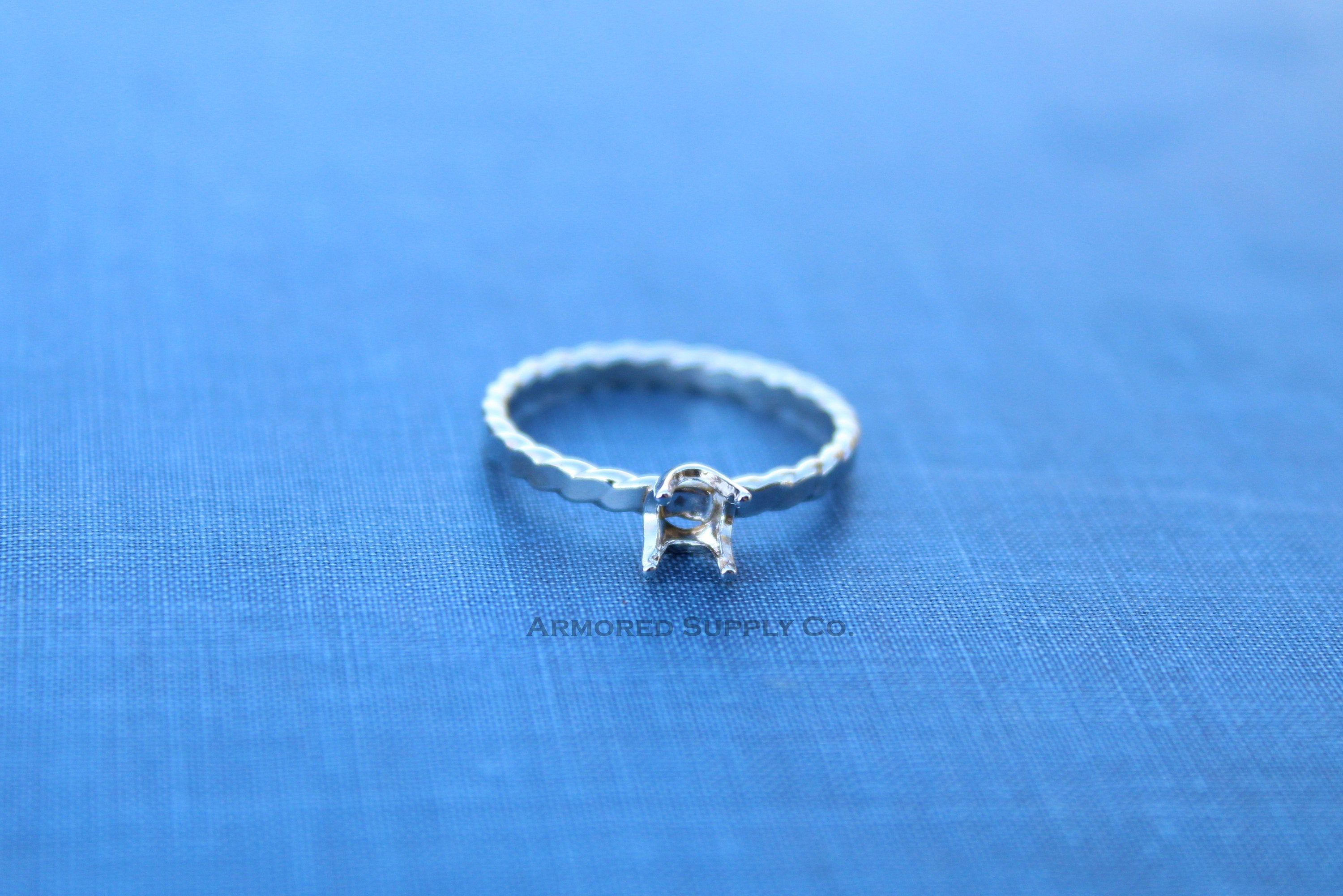3mm Faceted Bezel Scalloped Ring blank, Faceted Stone Ring, Setting Ring, DIY jewelry supplies, build your ring, wholesale jewelry, diy ring