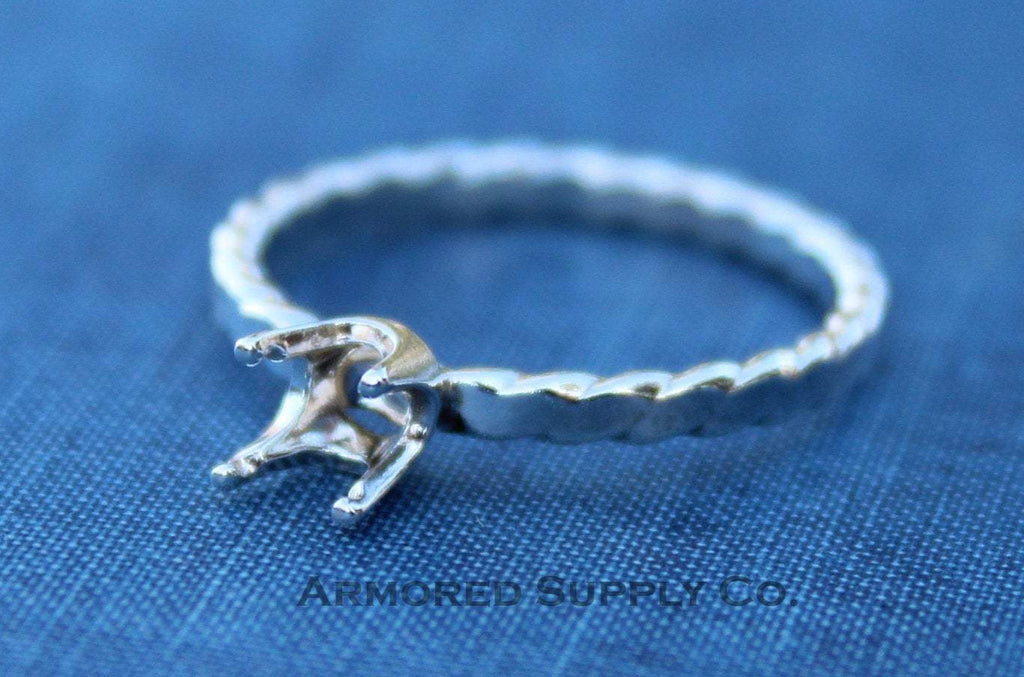 3mm Faceted Bezel Scalloped Ring blank, Faceted Stone Ring, Setting Ring, DIY jewelry supplies, build your ring, wholesale jewelry, diy ring