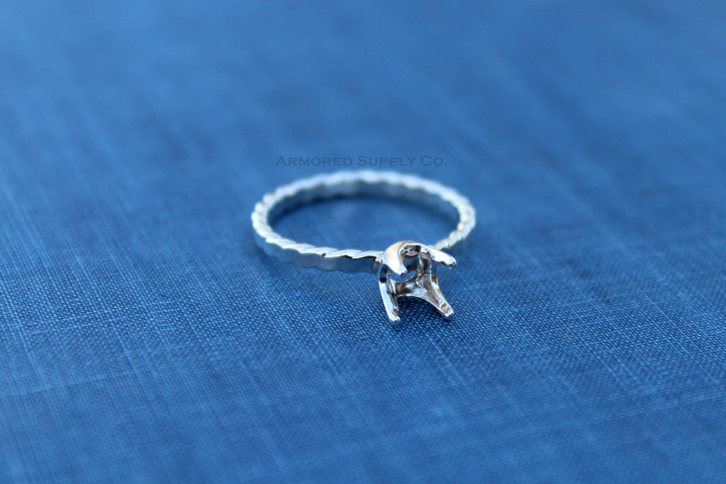 8mm Faceted Bezel Scalloped Ring blank, Faceted Stone Ring, Setting Ring, DIY jewelry supplies, build your ring, wholesale jewelry, diy ring