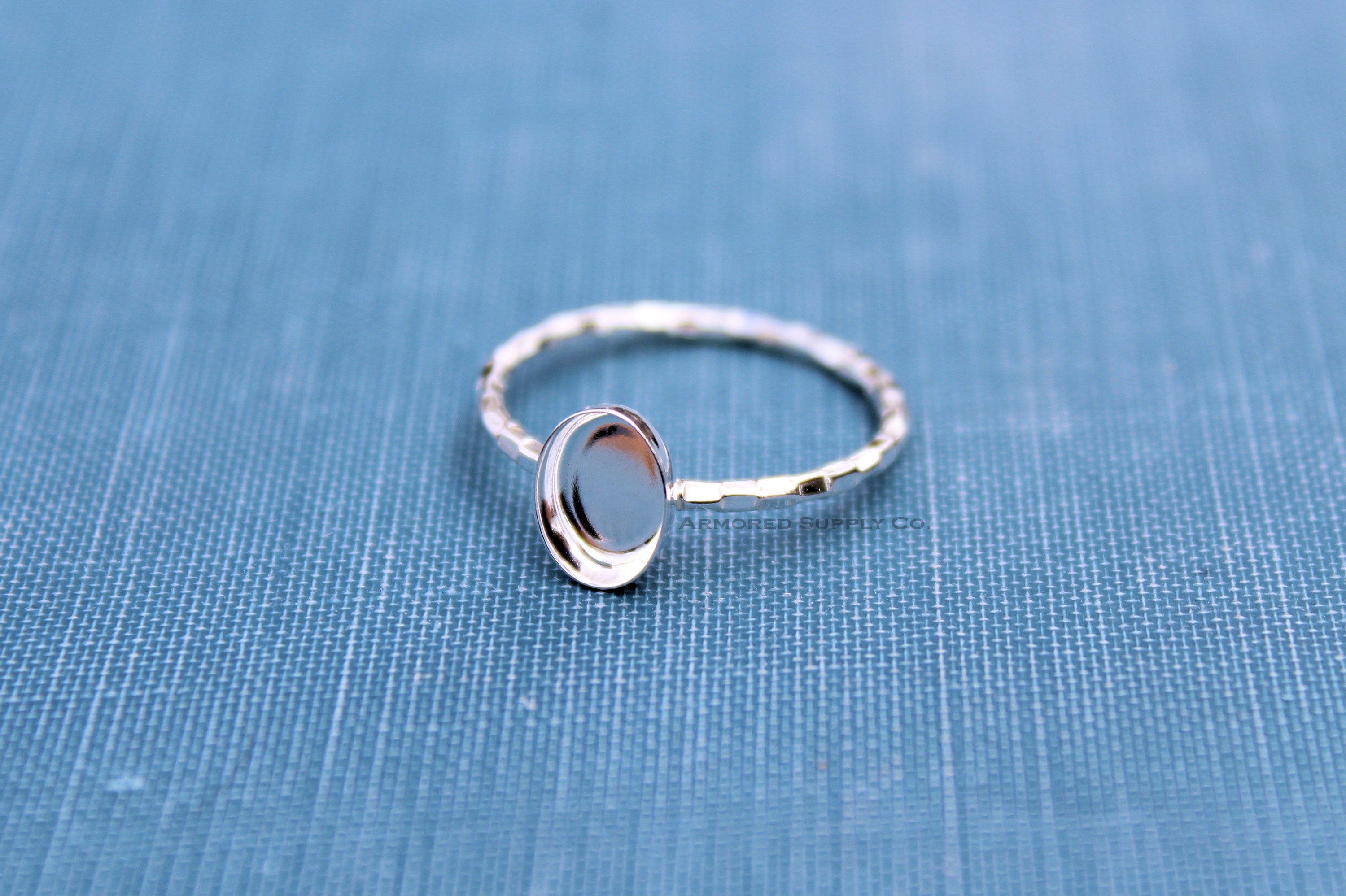 Silver Checkered Bezel Cup Ring blank, Oval Cabochon, Cab Resin Pad Breast Milk, DIY jewelry supplies, build your ring, wholesale jewelry