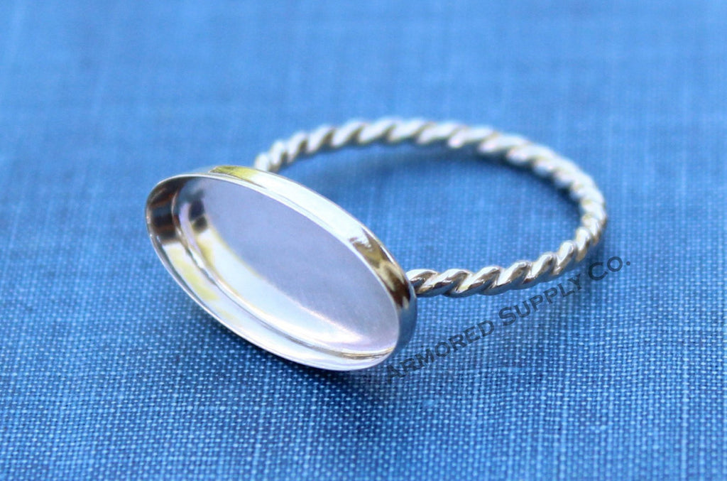20x7mm Oval Bezel Cup Rope Ring blank, Oval Cabochon, Cab Resin, Breast Milk, DIY jewelry supplies, build your ring, wholesale jewelry, diy