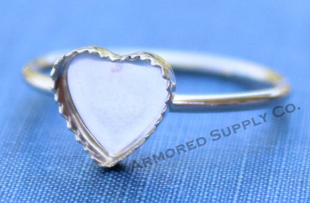 Silver 8mm 10mm 12mm Serrated Heart Bezel Cup Ring blank, Heart Cabochon, Pad Breast Milk, jewelry supplies, build ring, wholesale jewelry