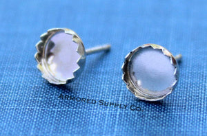5mm Serrated Stud Earring Blanks, Blank Stud Settings, Wholesale Blanks, Silver Earrings, DIY Jewelry, Silver Blanks, Jewelry Supplies