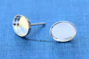 6x4mm Stud Earring Blanks, Blank Stud Settings, Wholesale Blanks, Silver Earrings, Earrings, DIY Jewelry, Silver Blanks, Jewelry Supplies