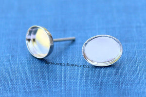 14x10mm Stud Earring Blanks, Blank Stud Settings, Wholesale Blanks, Silver Earrings, Earrings, DIY Jewelry, Silver Blanks, Jewelry Supplies
