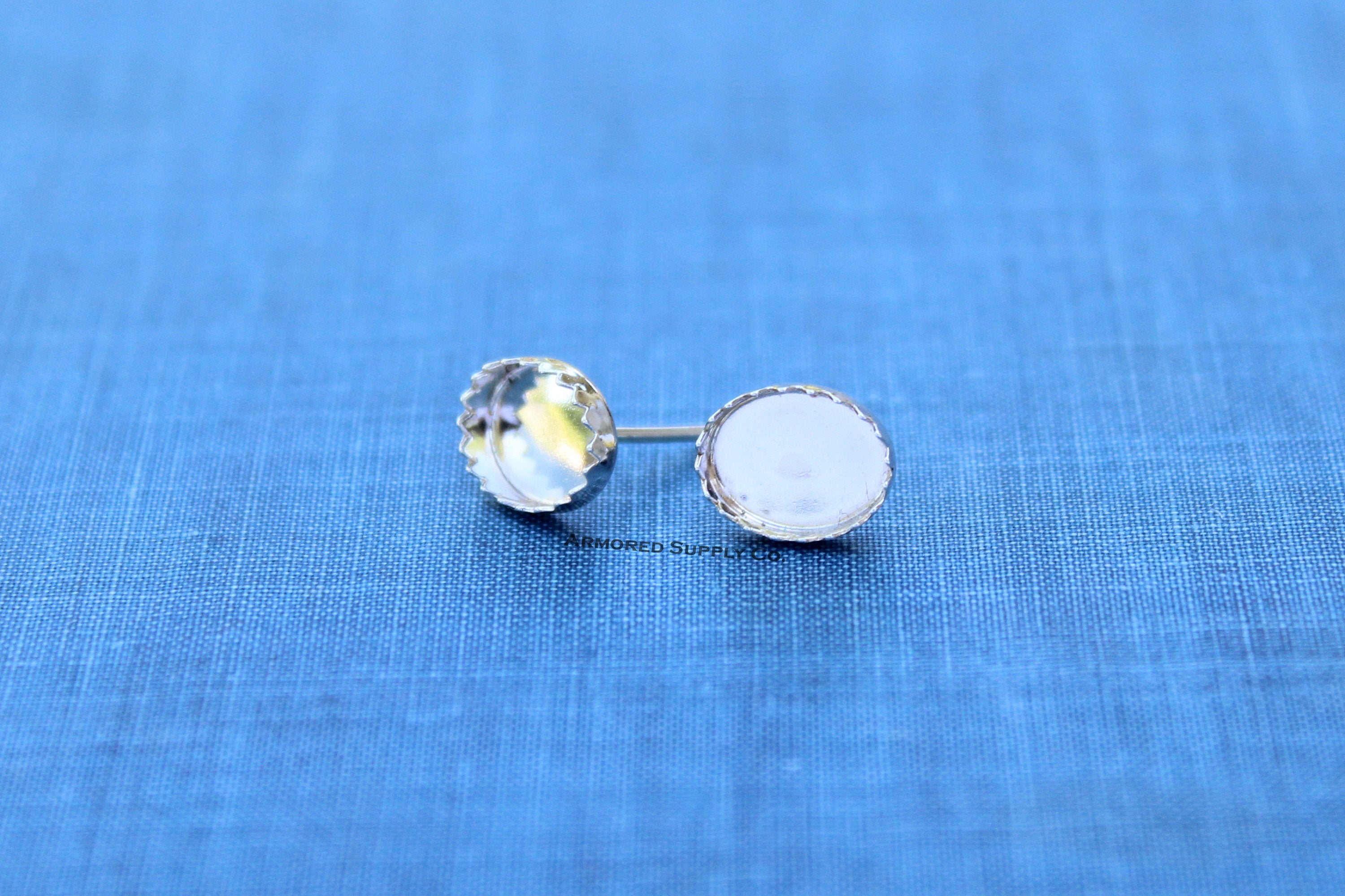 14x10mm Serrated Stud Earring Blanks, Blank Stud Settings, Wholesale Blanks, Silver Earrings, DIY Jewelry, Silver Blanks, Jewelry Supplies