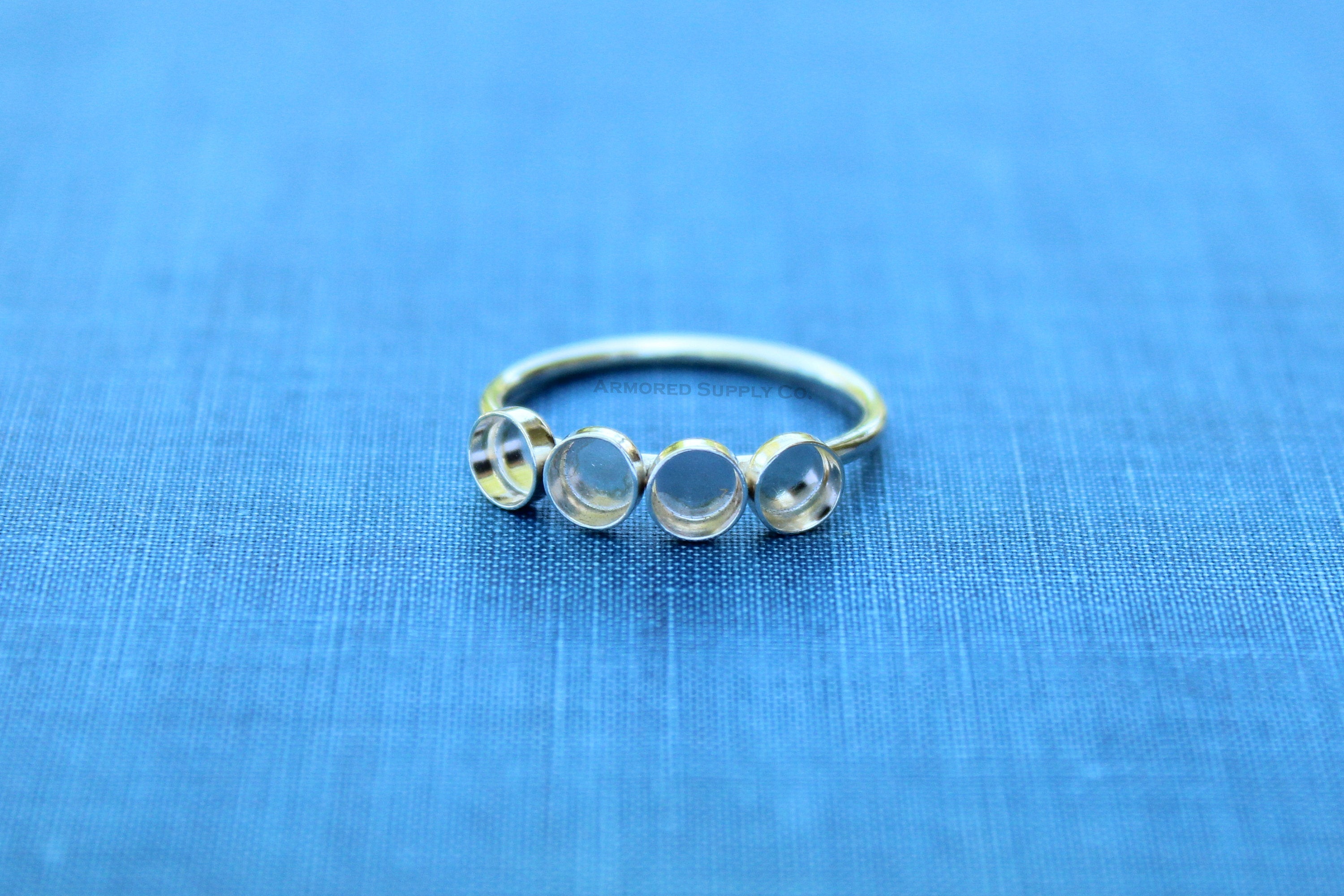 Four Bezel Cup Ring Blank, Round Cabochon, Resin Glue Pad Breast Milk, DIY jewelry supplies, build your ring, wholesale jewelry, diy ring