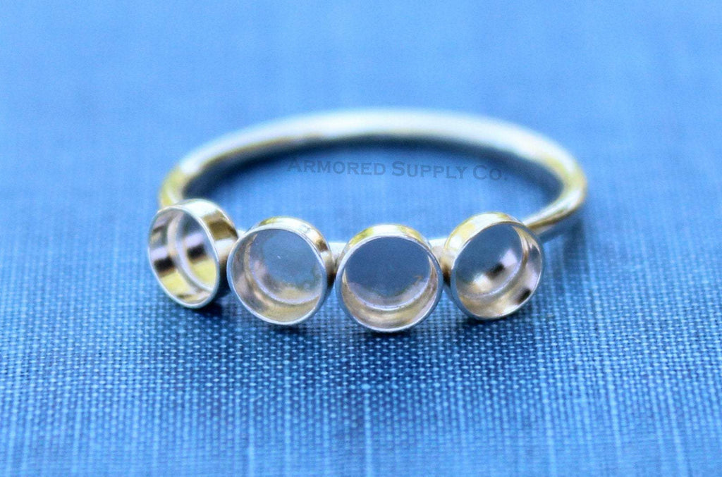 Four Bezel Cup Ring Blank, Round Cabochon, Resin Glue Pad Breast Milk, DIY jewelry supplies, build your ring, wholesale jewelry, diy ring