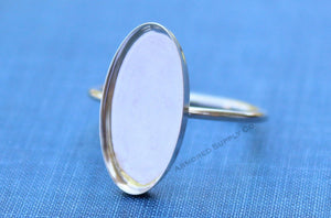 20x7mm Oval Bezel Cup Ring blank, Oval Cabochon, Cab Resin, Breast Milk, DIY jewelry supplies, build your ring, wholesale jewelry, diy ring