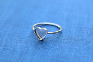 Silver 8mm 10mm 12mm Serrated Heart Bezel Cup Ring blank, Heart Cabochon, Pad Breast Milk, jewelry supplies, build ring, wholesale jewelry