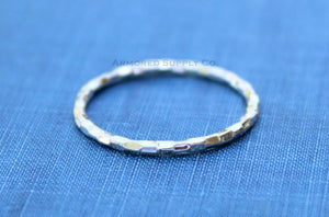 Checkered Stacking Ring, Sterling Silver Stacker Ring, Wholesale Ring, Blank Band Ring, Silver Ring, Design Your Ring, DIY Jewelry, Gold