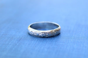 Floral #2 Stacking Ring, Sterling Silver Stacker Ring, Wholesale Ring, Blank Band Ring, Silver Ring, Design Your Ring, DIY Jewelry, Gold