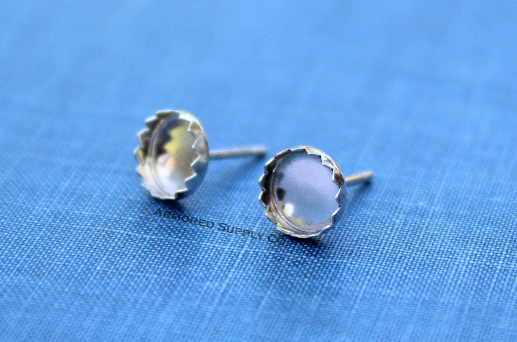 6mm Serrated Stud Earring Blanks, Blank Stud Settings, Wholesale Blanks, Make Earrings, DIY Jewelry, Silver Blanks, Jewelry Supplies