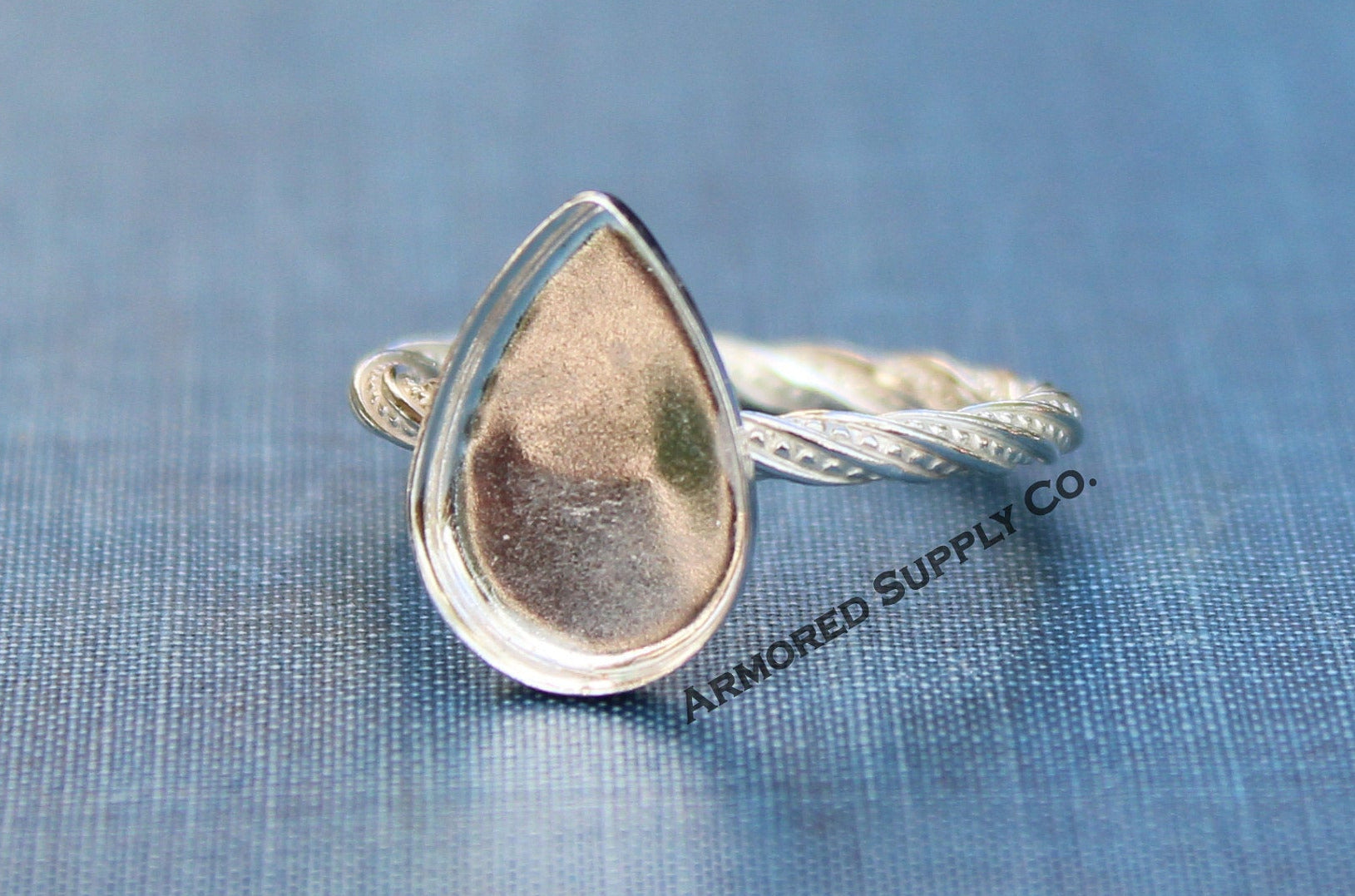Plain Pear Tear Drop Bezel Cup Ring blank, Cabochon Bezel, cab Resin, Breast Milk, DIY jewelry supplies, build ring, wholesale jewelry