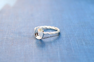 Sterling Silver Oval Bezel Cup Dotted Ring blank, Heart Cabochon, Cab Pad Breast Milk, jewelry supplies, build your ring, wholesale jewelry