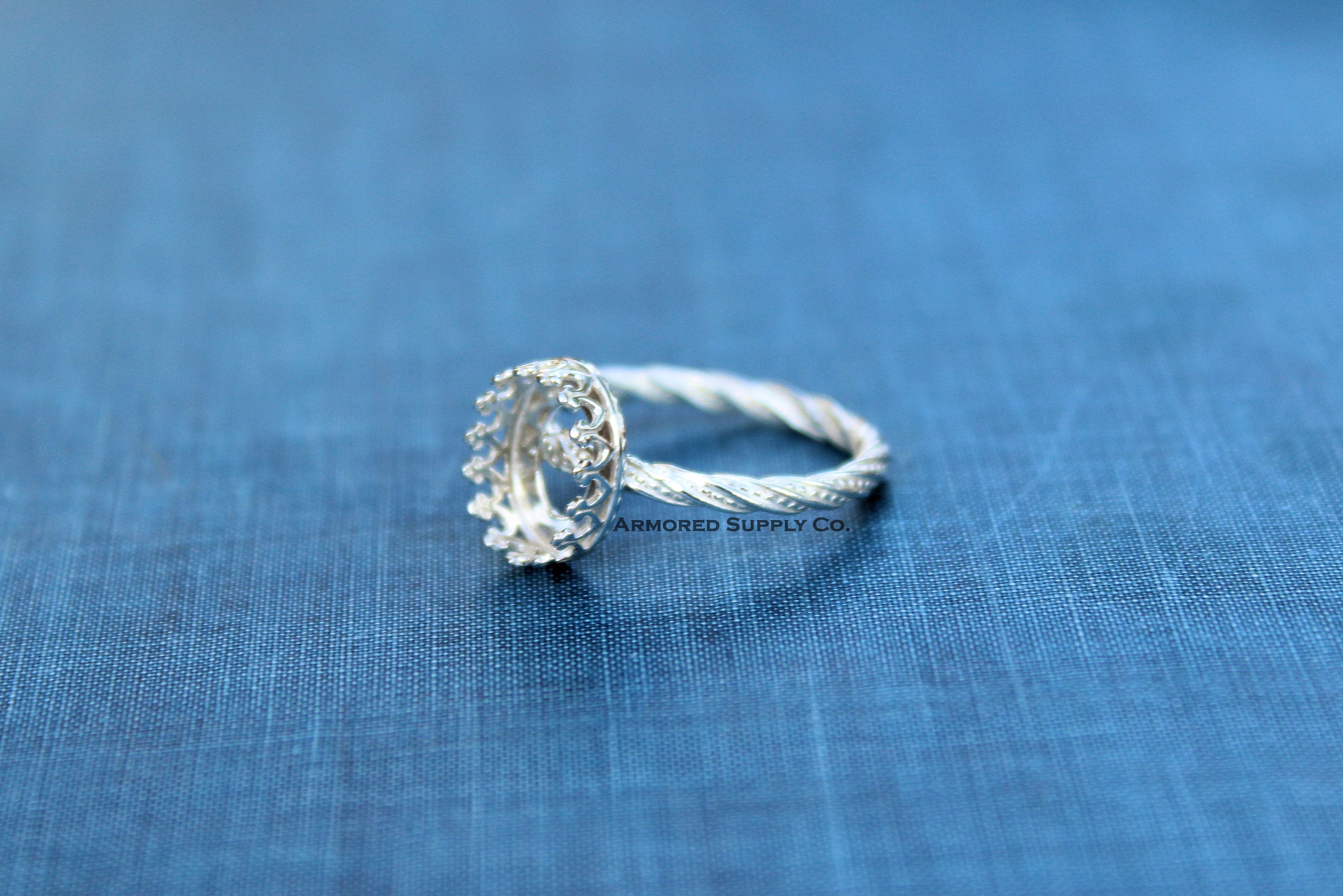 Silver Oval Crown Bezel Cup Dotted Ring blank, Heart Cabochon, Cab Pad Breast Milk, jewelry supplies, build your ring, wholesale jewelry