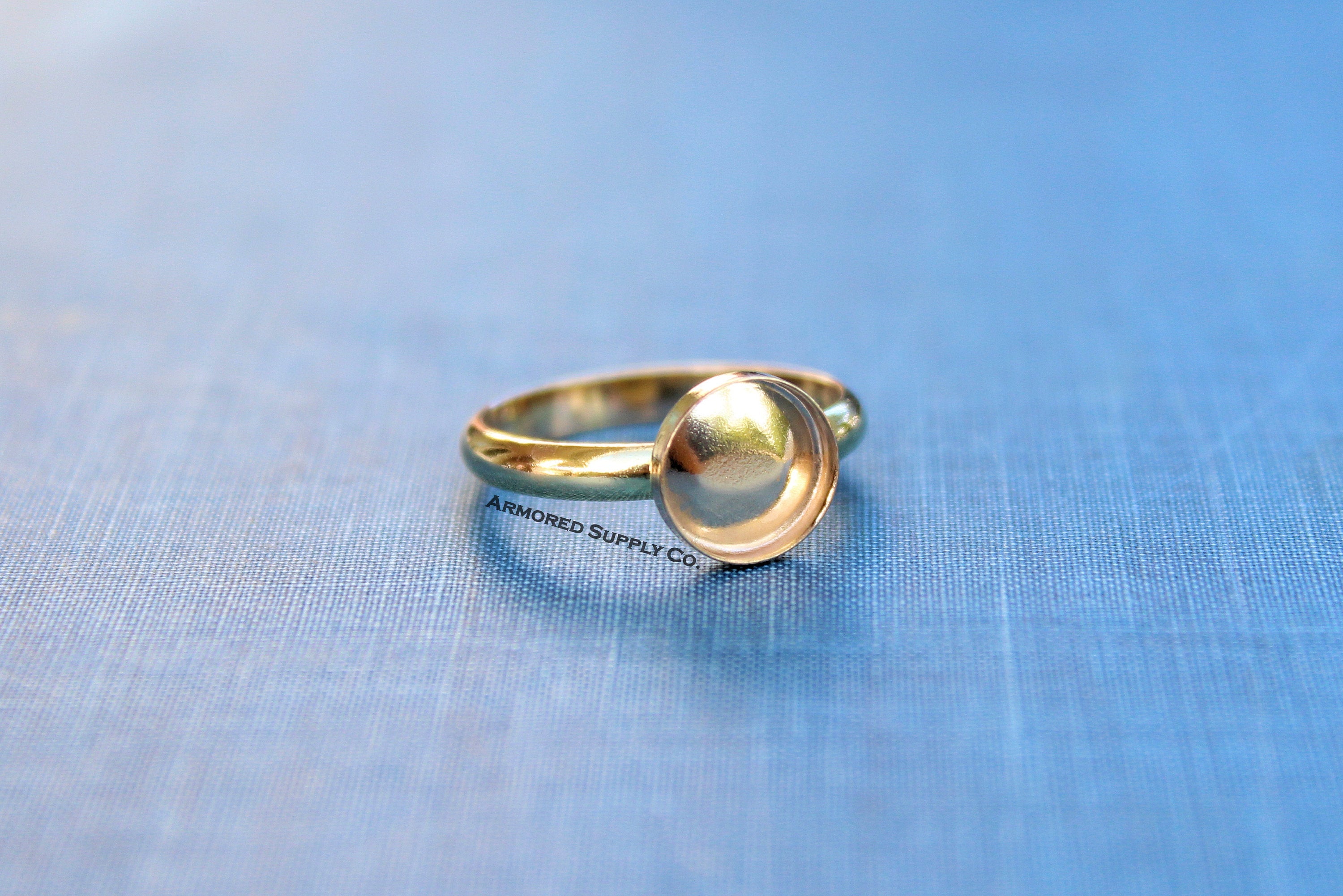 Gold Filled 12mm Bezel Cup Ring blank, Half Round Ring Band, Breast Milk DIY ring, DIY jewelry supplies, wholesale jewelry, diy ring blank