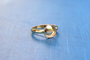 Gold Filled 10mm Bezel Cup Ring blank, Half Round Ring Band, Breast Milk DIY ring, DIY jewelry supplies, wholesale jewelry, diy ring blank