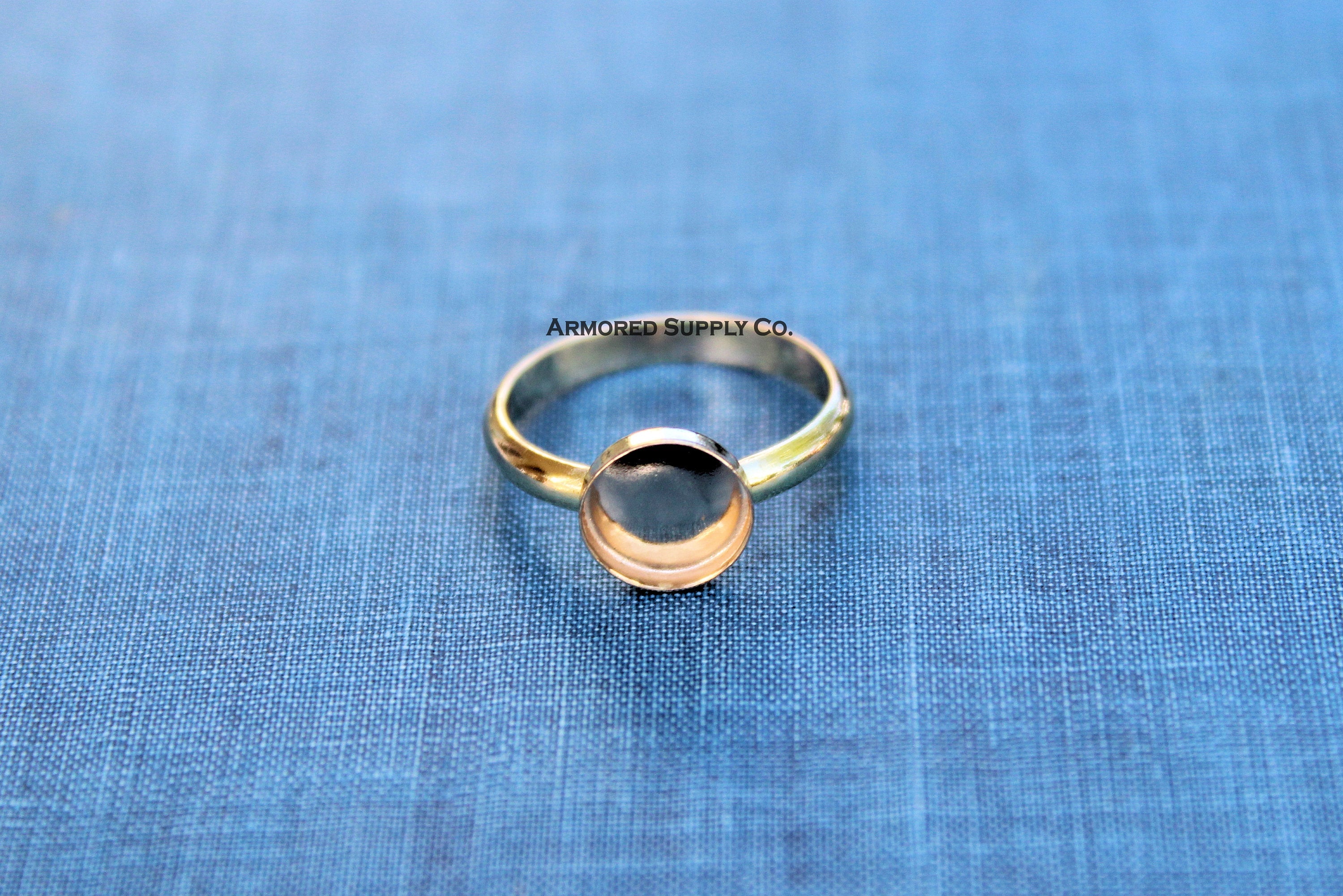 Gold Filled 12mm Bezel Cup Ring blank, Half Round Ring Band, Breast Milk DIY ring, DIY jewelry supplies, wholesale jewelry, diy ring blank