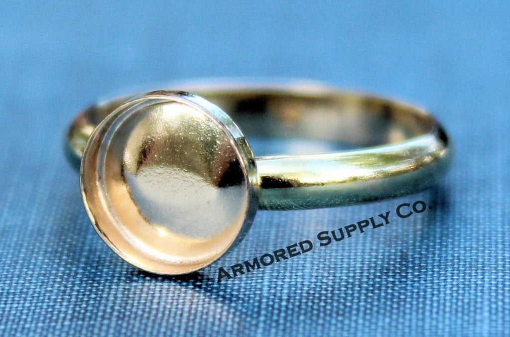 Gold Filled 12mm Bezel Cup Ring blank, Half Round Ring Band, Breast Milk DIY ring, DIY jewelry supplies, wholesale jewelry, diy ring blank