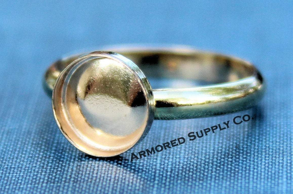 Gold Filled 7mm Bezel Cup Ring blank, Half Round Ring Band, Breast Milk DIY ring, DIY jewelry supplies, wholesale jewelry, diy ring blank