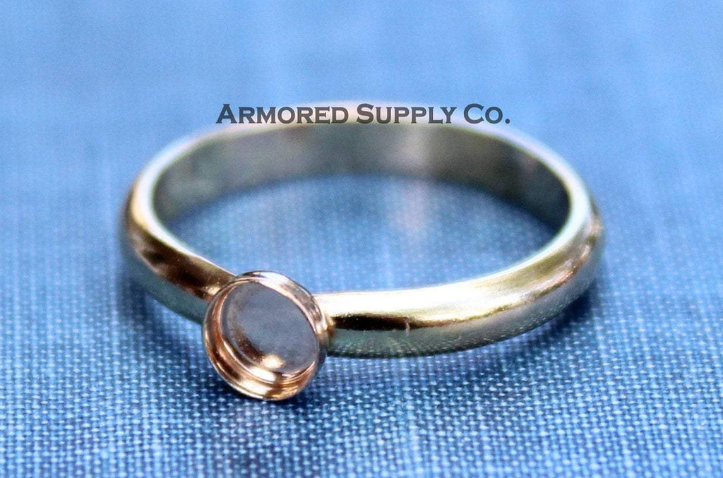 Gold Filled 4mm Bezel Cup Ring blank, Half Round Ring Band, Breast Milk DIY ring, DIY jewelry supplies, wholesale jewelry, diy ring blank