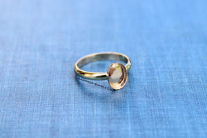 Gold Filled Oval Bezel Cup Ring blank, Half Round Ring Band, Breast Milk DIY ring, DIY jewelry supplies, wholesale jewelry, diy ring blank