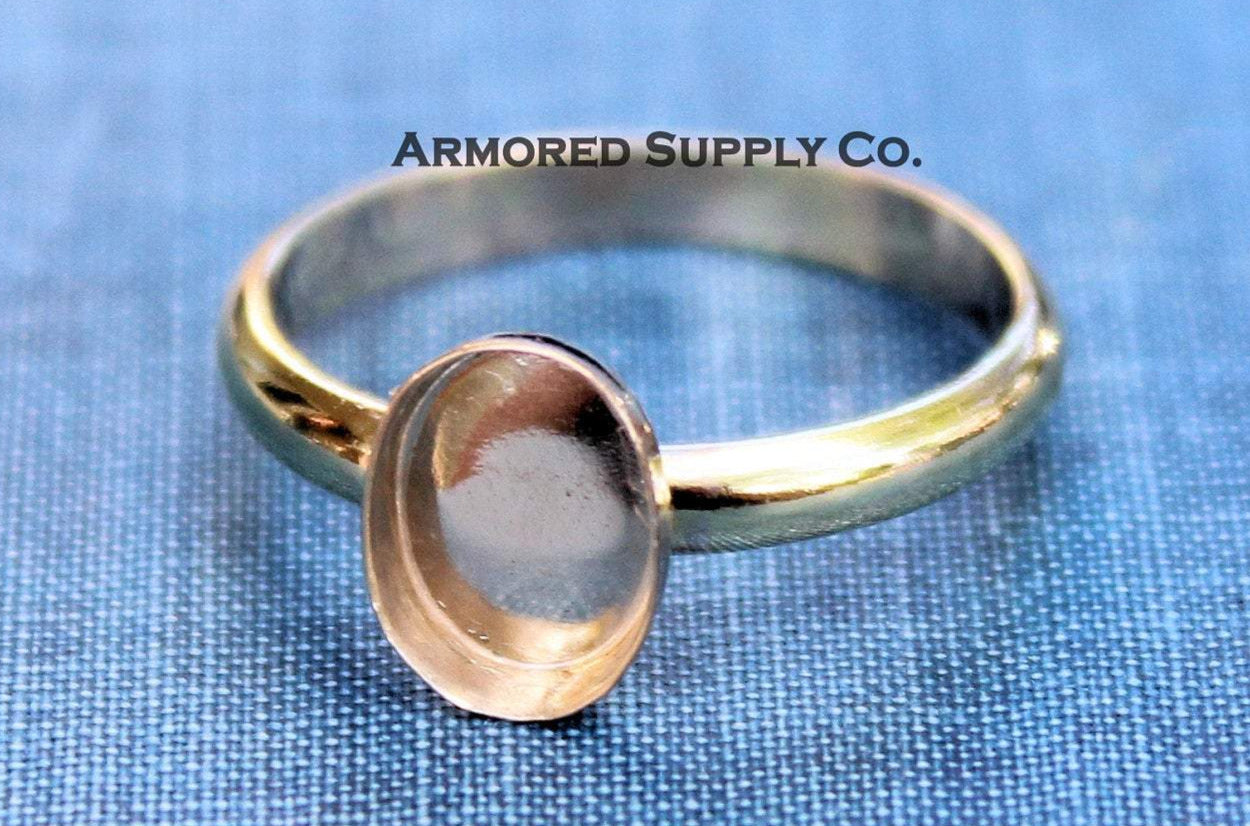 Gold Filled Oval Bezel Cup Ring blank, Half Round Ring Band, Breast Milk DIY ring, DIY jewelry supplies, wholesale jewelry, diy ring blank