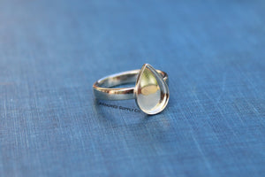 Plain Pear Tear Drop Bezel Cup Ring blank, Half Round Ring Band, Cabochon Bezel, DIY Ring jewelry supplies, build ring, wholesale jewelry