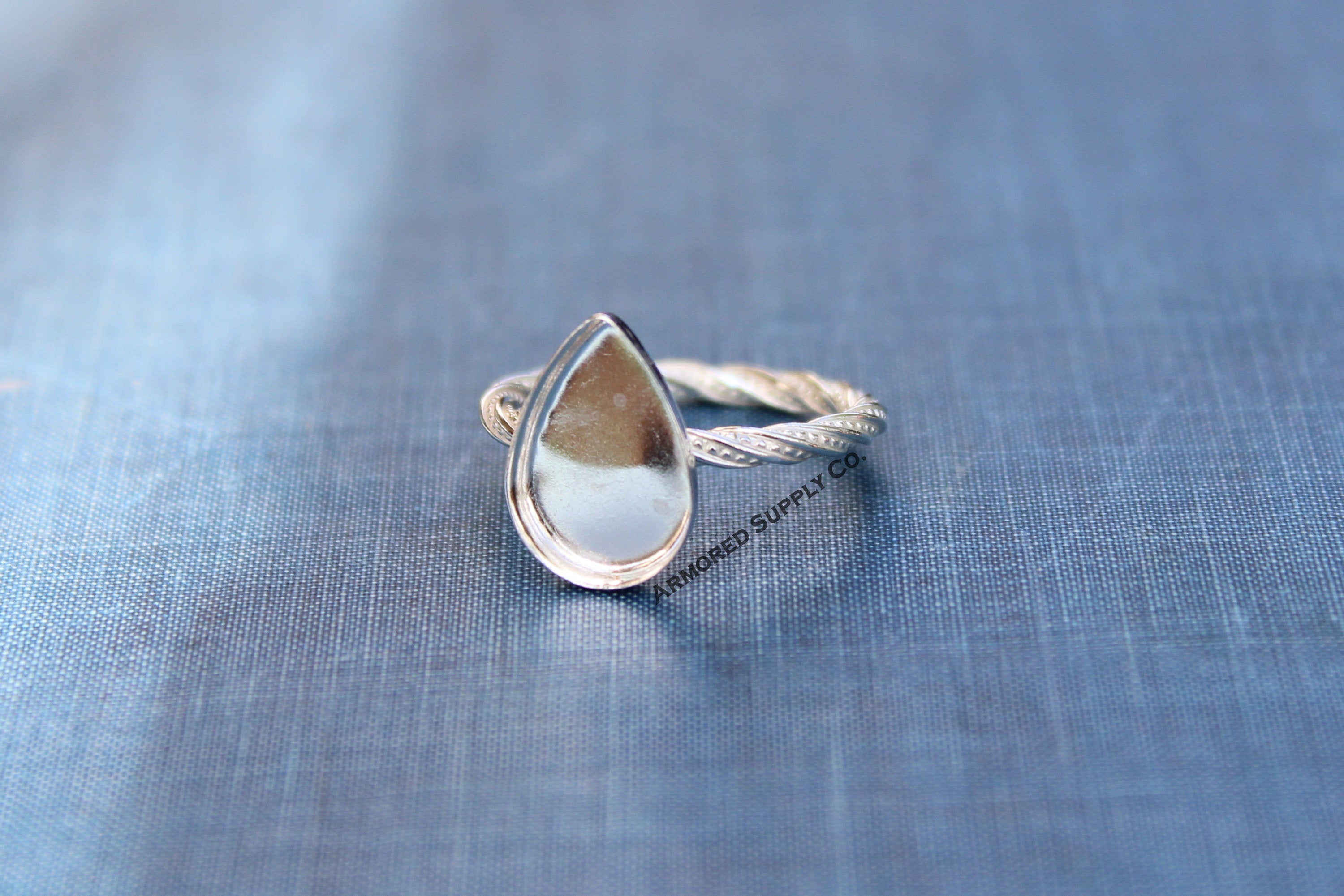 Plain Pear Tear Drop Bezel Cup Ring blank, Cabochon Bezel, cab Resin, Breast Milk, DIY jewelry supplies, build ring, wholesale jewelry