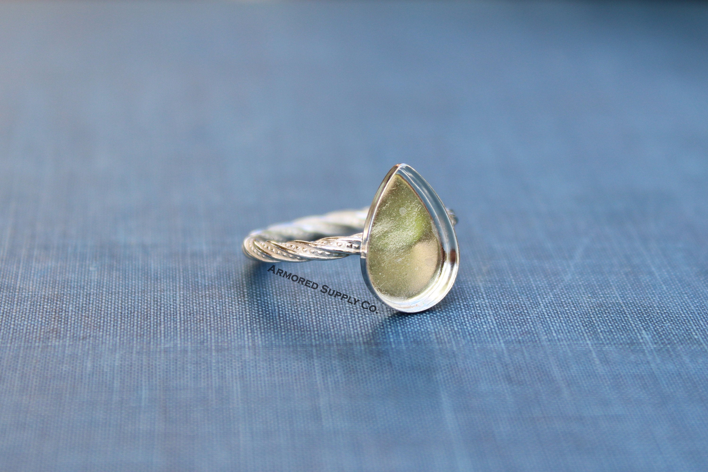 Plain Pear Tear Drop Bezel Cup Ring blank, Cabochon Bezel, cab Resin, Breast Milk, DIY jewelry supplies, build ring, wholesale jewelry
