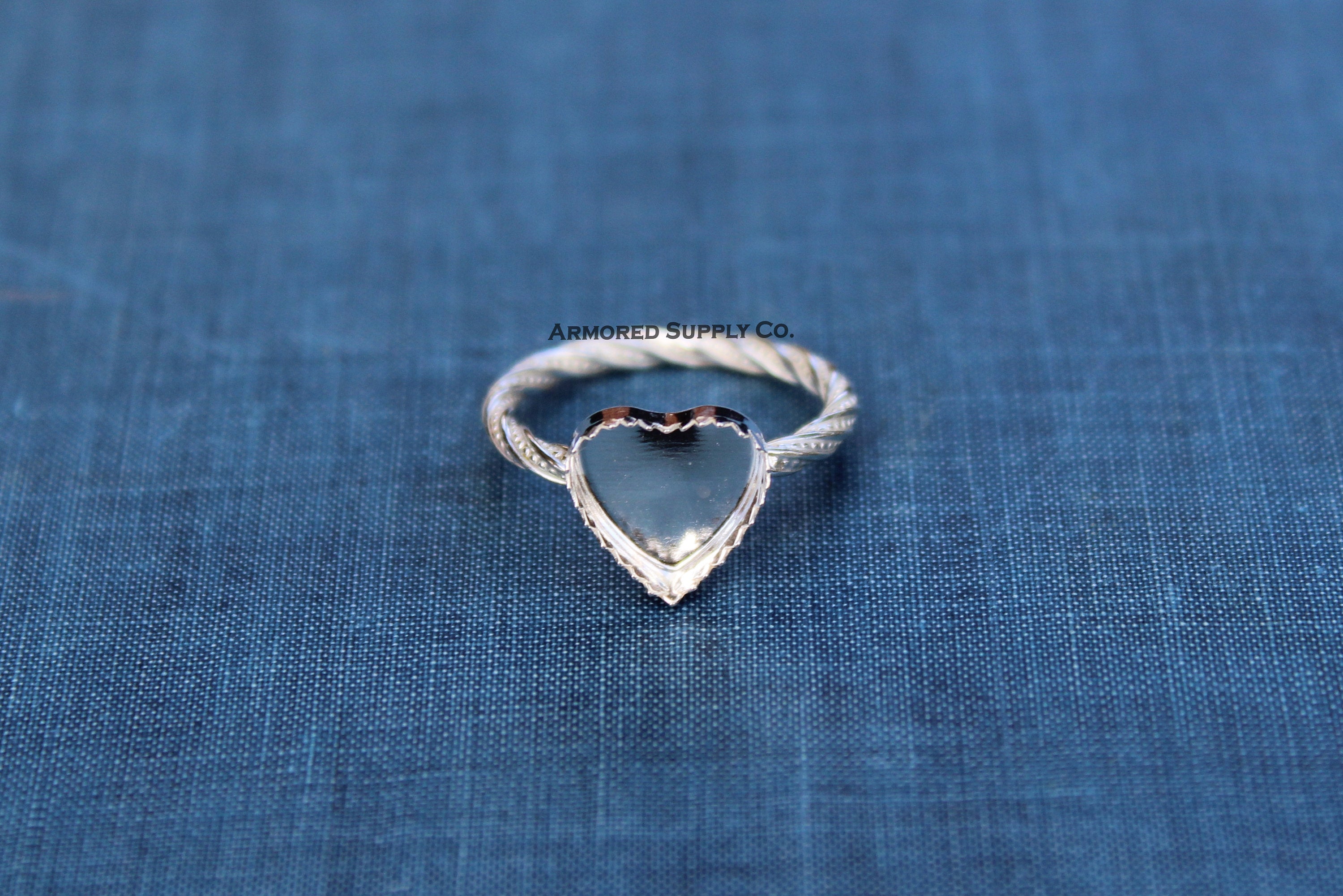 Sterling Silver Heart Bezel Cup Dotted Ring blank, Heart Cabochon, Cab Pad Breast Milk, jewelry supplies, build your ring, wholesale jewelry